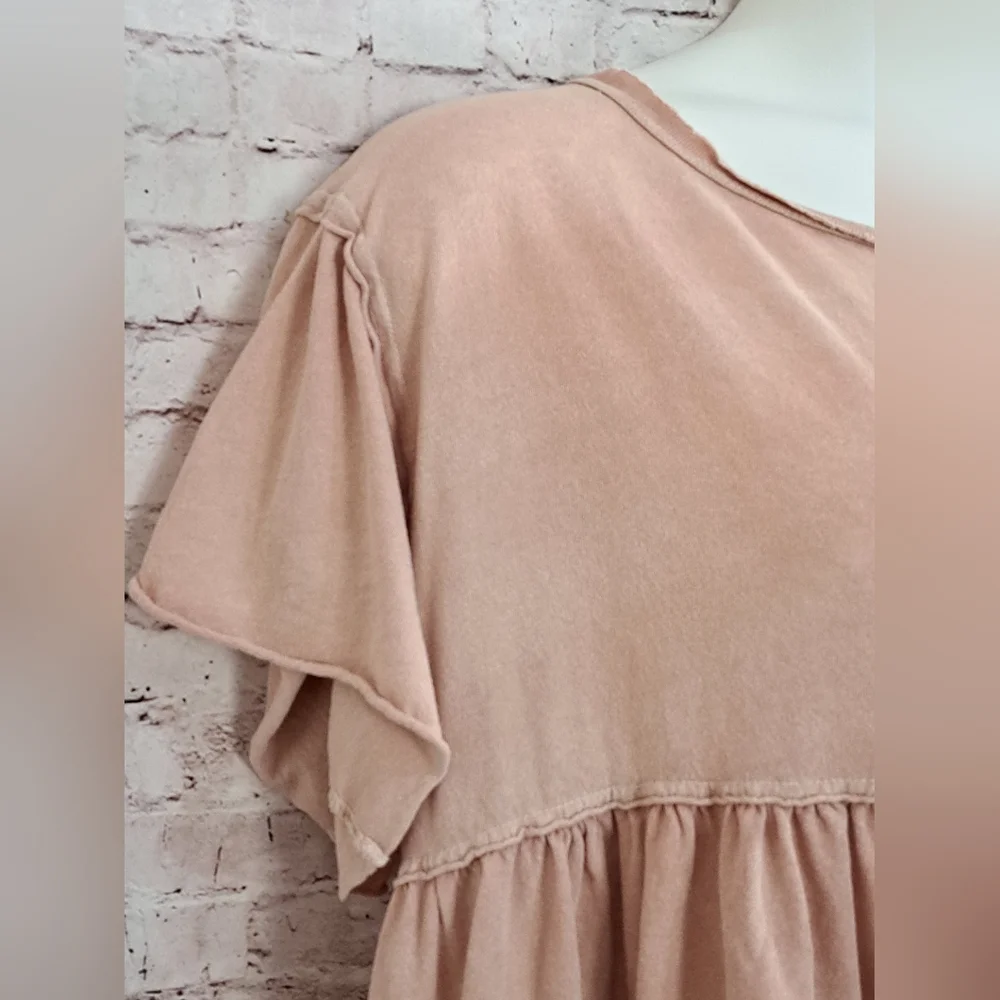 We The Free Babydoll Top 100% Cotton Large Blush - Picture 6 of 14